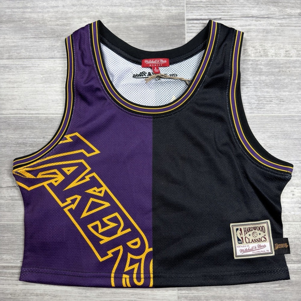 Mitchell & Ness Los Angeles Lakers NBA Crop Top Jerseys Women's Small‎ Hardwood